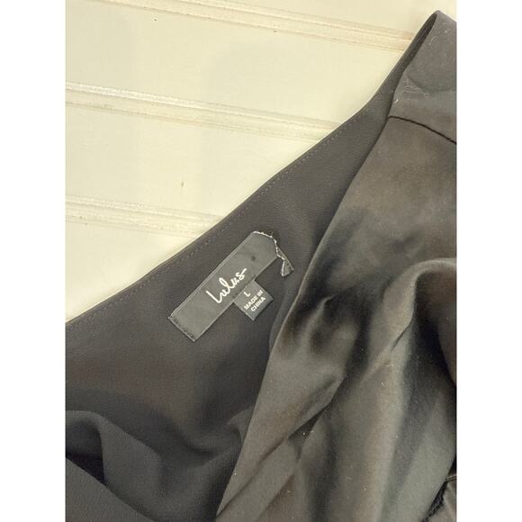 NWOT Lulus Dreaming of Elegance Black Satin One-Shoulder Maxi Dress Wedding Sz L - Picture 5 of 6